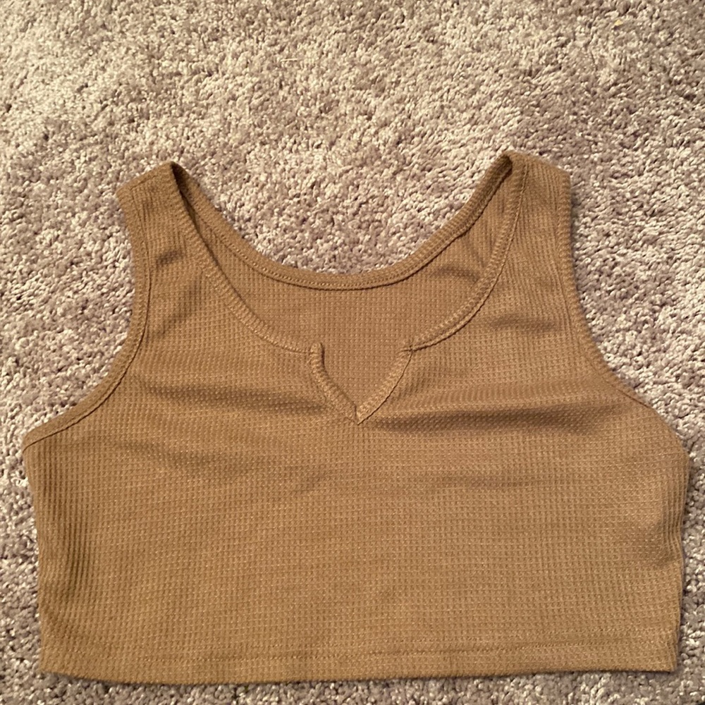 small brown SHEIN cropped tanktop